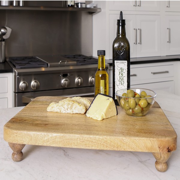 Heritage Lace Wood Charcuterie Farmhouse 18"X3"X14" Footed Serving Board