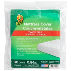 Duck Brand Bed Mattress Matress Cover, Full/Twin, Clear (1140235)