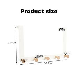 GmeDhc Door Hook for Hanging with 5 Wooden Hooks for Hanging, Towel Holder Door, Coat Hook Door on Hats, Bathrobes, Bathrooms, Bedrooms, for Door Thickness 4.5 cm