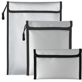 Fireproof Document Bags, 2000°F Heat Resistant, Waterproof Storage Pouches for Cash and Passports, 3-Pack, Black (Black-3Pack)