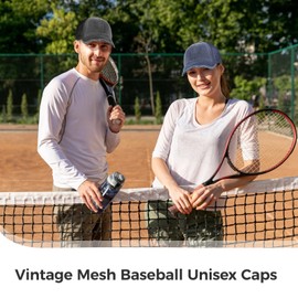12 PCS Mesh Baseball Caps, Vintage Bulk Unisex Baseball Hats, Adjustable Dad Hats for Golf Trucker Fishing Outdoor Sports Multicolor