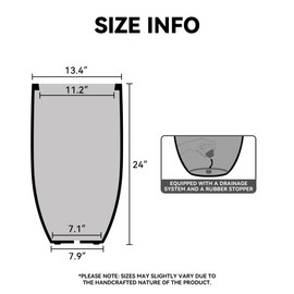 Kante 24 Inch Tall Round Concrete Planter, Large Plant Pots with Drainage Hole for Indoor Outdoor Plants, Modern Decor for Garden, Home, Patio, Porch, Weathered Concrete