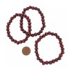 Unbranded Round Wood Bead Bracelet - 56mm - Burgundy -