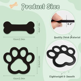 clothmile 12 Pcs Dog Room Decor Paw Prints Wood Wall Art Lovers Gifts Puppy Decorations Signs for Home Kitchen Bathroom Bedroom (black)
