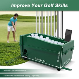 HAPPCUCOE Golf Ball Dispenser,Semi-Automatic Golf Balls Dispenser,Semi-Auto Ball Serving Manchine Golfs Training Tool,Hold Up to 80-100 Golf Balls (Light Green)