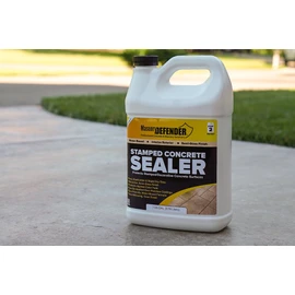 MasonryDefender Stamped Concrete Sealer - Clear, Water-Based, Satin Finish for Decorative Concrete - 1 Gallon