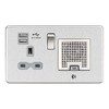 Knightsbridge SFR9905BCG Screwless Socket with 2.4 A USB Chargers and