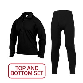 Rothco ECWCS Gen III Mid-Weight Underwear Top & Bottom Set (Level II), Black - L