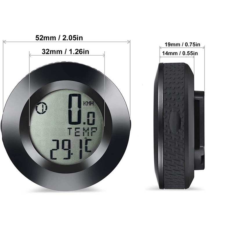 Dricar Bike Computer Wireless, 3 Color LCD Backlight Round Bicycle