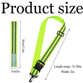 TZMFHD Reflective Strips, Adjustable Reflective Belt Running Vest With 4 Reflective Armbands, High Visibility Reflective Sash With Buckle For Night Walking Cycling Running Accessories