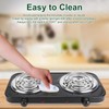 Double Burner Cooktop, 2000W Portable Electric Stove, 5 Level Temperature