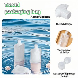Chinshwehaw Travel Bottles Kit Leak Proof Silicone - Refillable Containers for Lotion, Shampoo, Cream (30/50/100ml, 3 Pack)