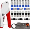 Taiss Crimping Pliers Coaxial Cable Set Stripping Tool with 20