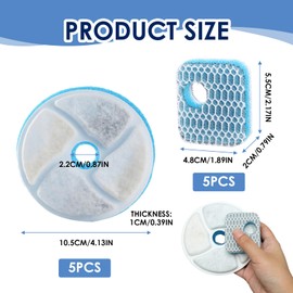 Pet Water Fountain Filter Replacement, 4.1" Purification with Triple Filtration, Featuring Multi-Layer Filtration for Optimal Water Quality for Busy Pet Parents Seeking Clean Fresh Water (12 Pcs)