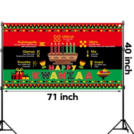 Kwanzaa Decorations Happy Kwanzaa Banner Backdrop African Heritage Holiday Ornaments Kwanzaa Flag Backdrop for Home Office Classroom Kwanzaa Kinara Decorations Outdoor