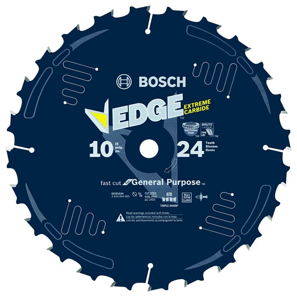 BOSCH DCB1024 10 In. 24 Tooth Daredevil Table and Miter Saw Blade Fast Ripping,Blue