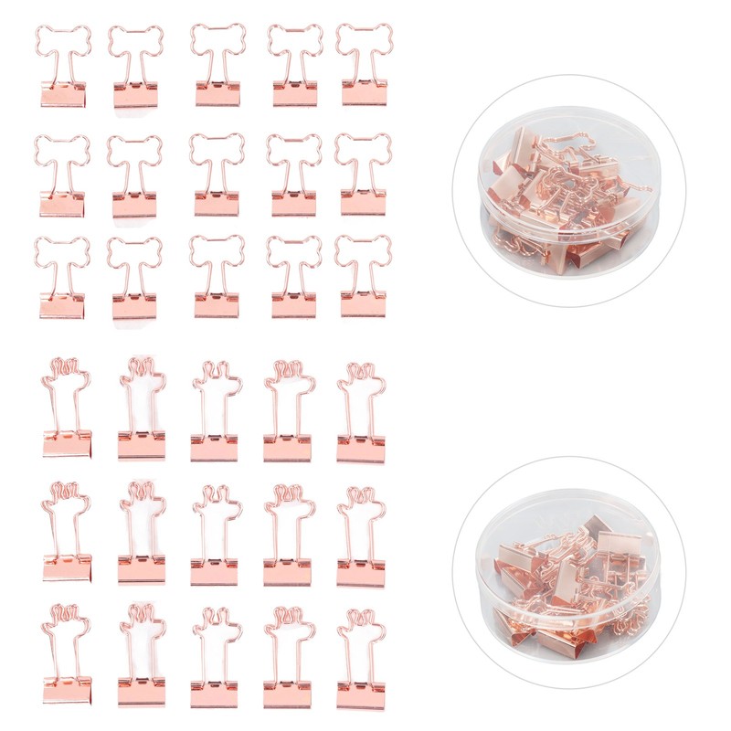 30 Pcs Binder Clips Powerful Clamping Force Deer Bone Shapes