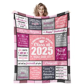 Quilazy 2025 Graduation Gifts for Her, Happy College/High School/Masters Degree Phd Nursing Graduation Gift Blanket for Her Girls Women, Class of 2025 Decorations Ideas Blanket 60"X50"