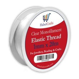 1mm Clear Elastic Thread Stretchy Elastic For Bracelet Making Bracelet Clear Elastic For Jewellery Making Elasticated String Bracelets Necklace Beading Decorations Jewellery (1mm x 20m - 1 Spool)