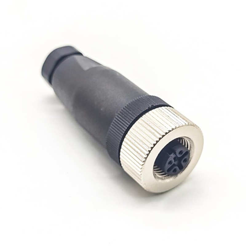 Elecbee 2PCS M12 4-Pin Connector Plug, 12 mm Sensor Cable