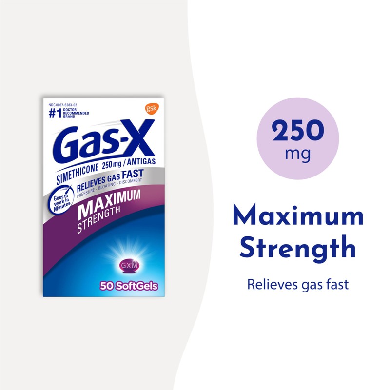 Gas-X Maximum Strength Gas Relief Softgels with Simethicone 250 mg