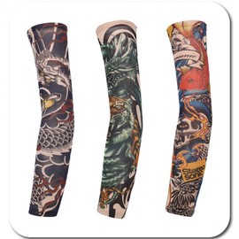 My Way Tattoo Cool Arm & Leg Sleeves for Golf, Summer Driving - Skin Tone Hiking Dragon Pearl Pattern 10ea