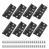 Auvotuis 8Pcs 3Inch Black Non-Mortise Door Hinges Modern Iron Flat