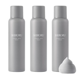 SHIRORU Crystal Whip Black "Charcoal x Carbonated Pore Dirty Adsorption" (Facial Cleansing/Foam/Facial Cleansing Foam/Carbonated Facial Cleansing) (4.2 oz (120 g) x 3 Bottles)