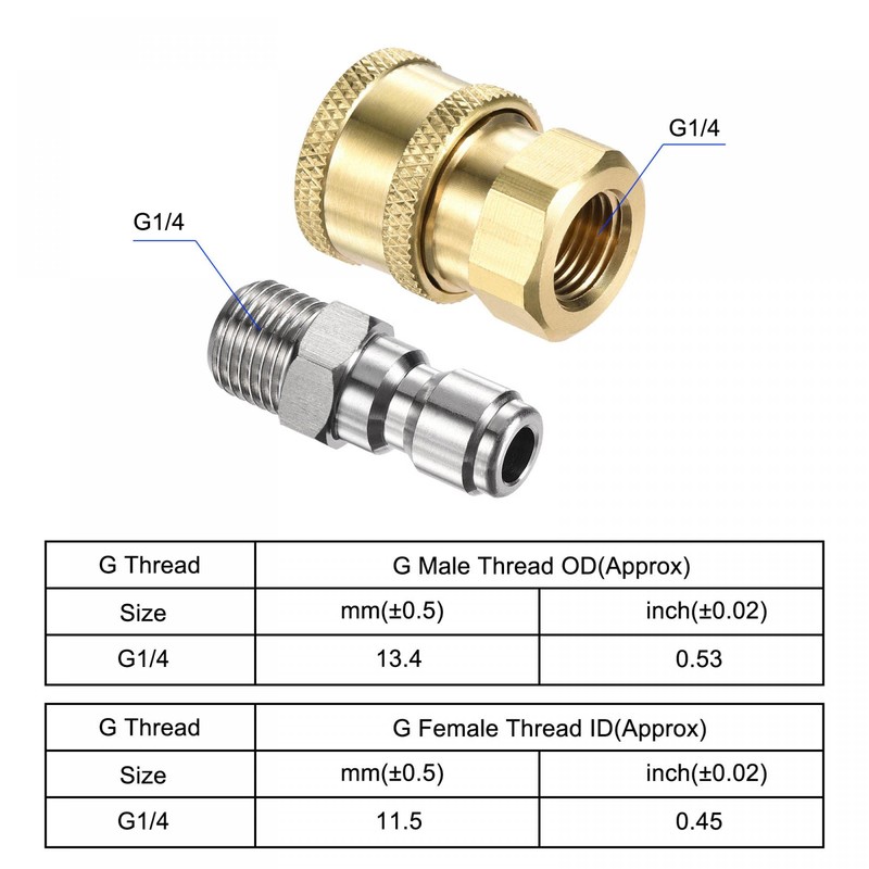 sourcing map 2 Pairs Quick Release Garden Brass Leak Free