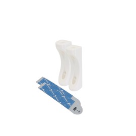 Generic Stick Flag Mounting Bracket - 2 Pack - Fits 5/16" Wooden Flags - Removable Adhesive Strip or Screw Mount (White)