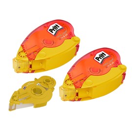 Pritt 9HZRRNHP1X Glue Roller Refill, Non-Permanent for Removable Bonding Tape Length 16 m, Tape Width 8.4 mm, Economy Set with 2 Refillable Rollers and 1 Refill