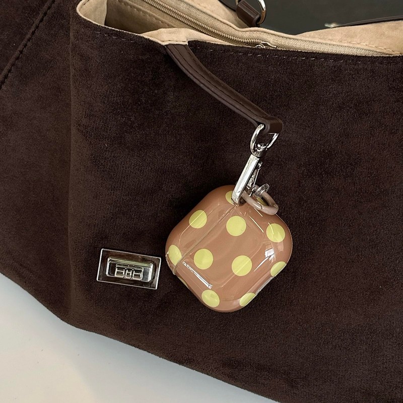 Cute Aesthetic Yellow Polka Dot Pattern case for AirPods 1/2