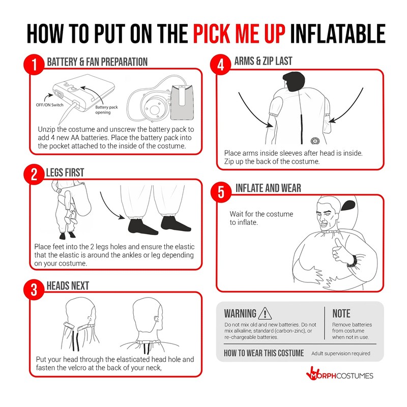 Morph MCPISA Inflatable Costume, Unisex, Santa Adults, One Size