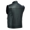 A&H Apparel Mens Genuine Cowhide Leather Vest Biker Vest Concealed