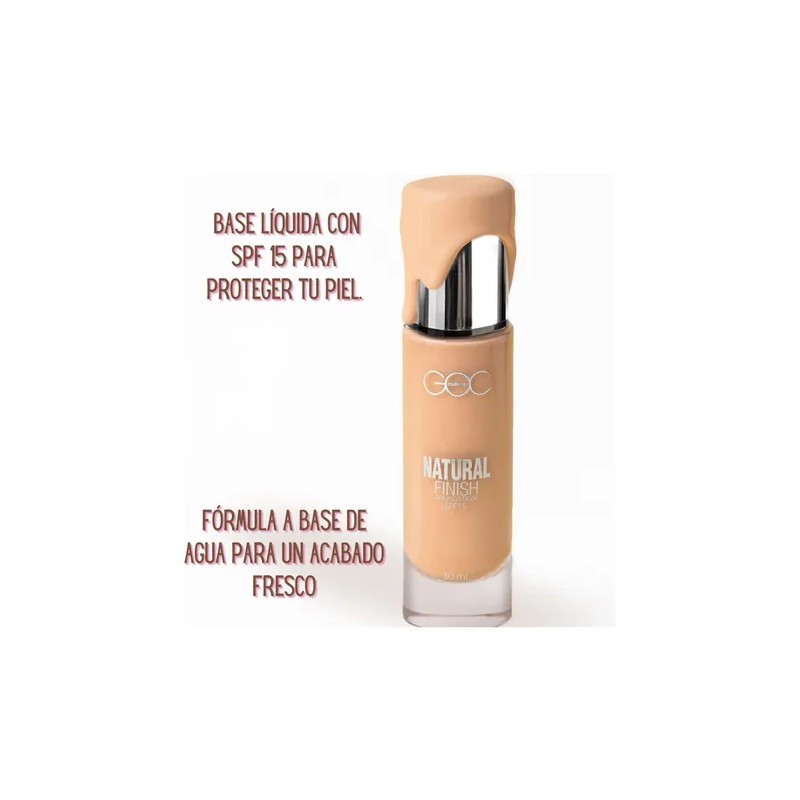 Goc, Base De Maquillaje Liquida, Natural Finish, Luminosa
