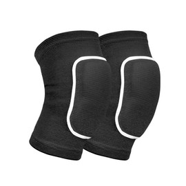 MINILUJIA 2PCS/Pair Women Sport Knee Brace Pad Non-slip Sponge Sleeves Breathable Flexible Elastic Men Knee Support Protector Cover For Dance Yoga Sport (Medium, black)