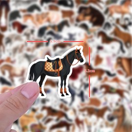 60 Pcs Horse Stickers Pack for Kids Teens Adults, Waterproof Vinyl Animal Pony Stickers for Water Bottle Laptop Luggage Guitar Skateboard Computer Bike, Horse Birthday Party Favors