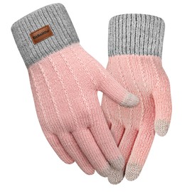 FORVEVO Women Gloves - Winter Warm Gloves, Knitted Warmer Flip Fingerless Gloves Outdoor Sport Half-Finger Mitten for Cold Weather