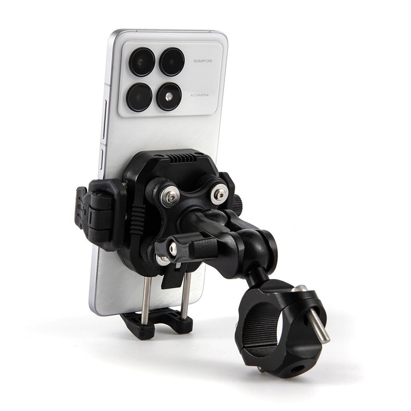 BENEALL Motorcycle Phone Mount for Fork stem Hole Handlebar Mount