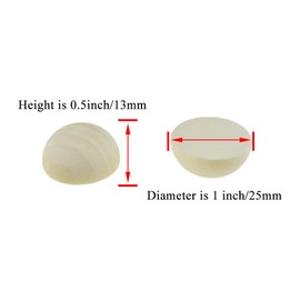 HAHIYO 50Pcs 1inch/25mm Natural Half Wooden Bead Small Unfinished Wooden Half Ball Smooth Half Bead Split Round Wood Ball Hemisphere Wood Bead for Christmas Ornament Painting Craft DIY Kids Arts