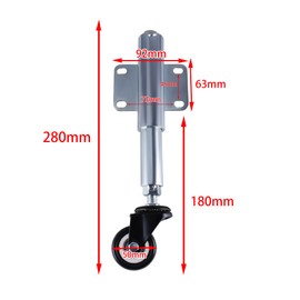 CNCYEAH Spring Loaded Swivel Castor, Castors for Gates, Spring-Loaded Swivel Castor Load Capacity 50 kg 5 cm, Gate Roller Spring-Loaded for Garden Gates, Yard Fences, Carousel Doors, Sliding Doors