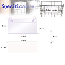 100-Pack Plastic Wire Shelf Label Holders | 4"x2.3" Double-Snap Lock Clear Price Tags for Retail, Market Shelving & Industrial Racks | Reusable Basket Sign Holders with Durable Clips