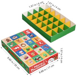 Cabilock Advent Calendar Box, Empty 24 Days Christmas Countdown Advent Calendar to Till, DIY Xmas Gifts Boxes for Kids and Family (5 PCS)