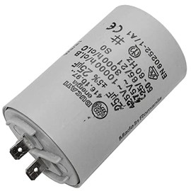 Lumonic Starting Capacitor 416.10.97 A [Including Plug 6.3 x 0.8 mm] | Motor Capacitor 25µF 400V 45 x 70 mm I Capacitor in Insulated Plastic Housing