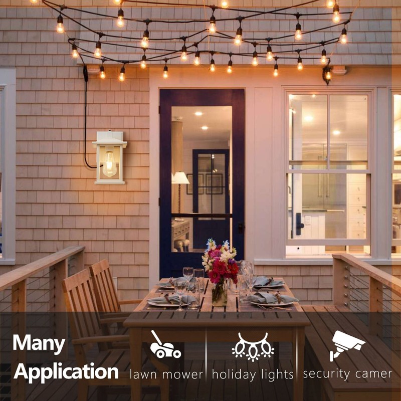 FTL Outdoor Lights with GFCI Outlet, Dusk to Dawn Front