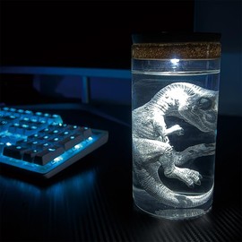 Unique Dinosaur in Glass Bottle Figurine - A Touch of Jurassic Charm