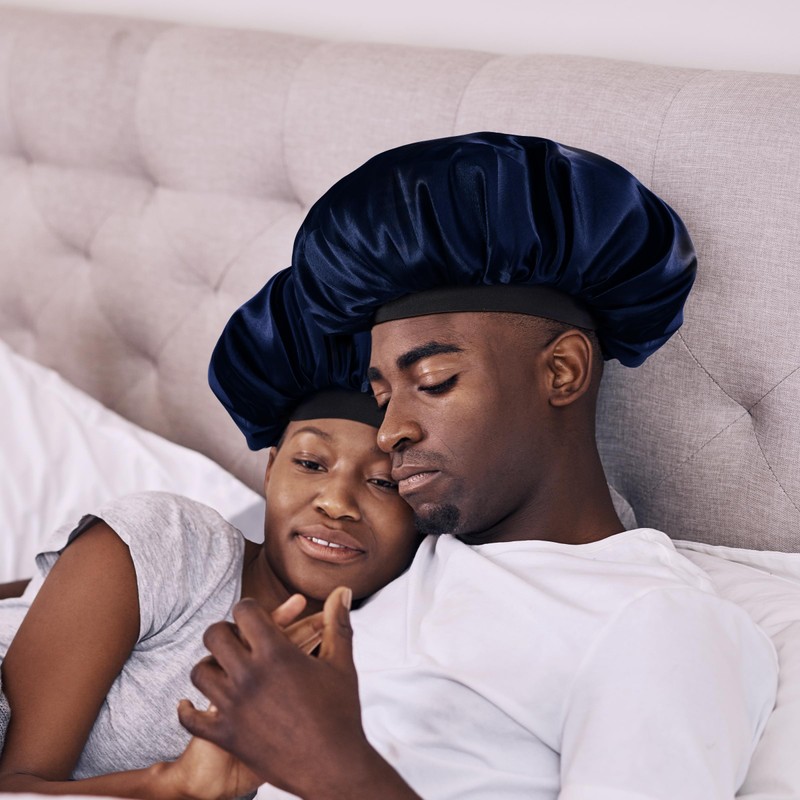 MoHern Bonnets for Men, Double Layer Satin Hair Bonnet for