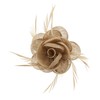 Zac's Alter Ego Caramel Rose Net Fascinator with Feathers on