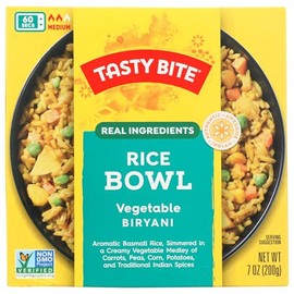 Tasty Bite Vegetable Biryani Rice Bowl, Mild, Vegetarian Friendly, Kosher, Non-GMO, 7 Ounce (Pack of 6)