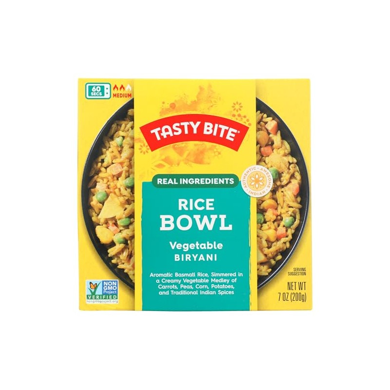 Tasty Bite Vegetable Biryani Rice Bowl, Mild, Vegetarian Friendly, Kosher,